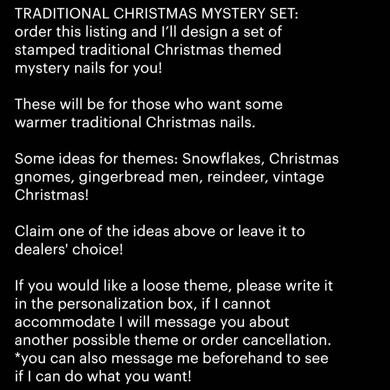 Traditional Christmas Mystery Nails