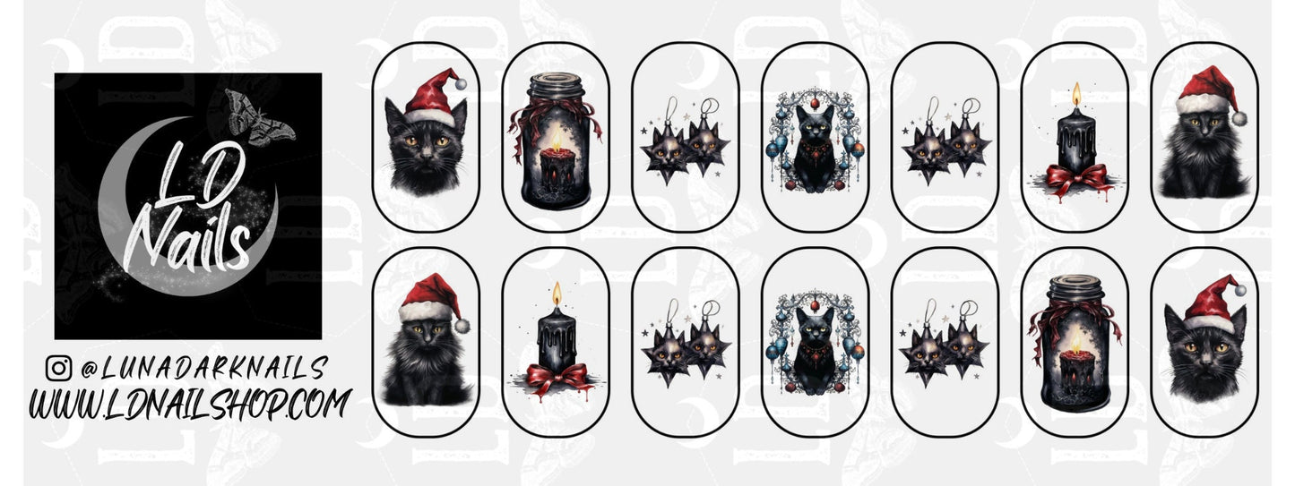 Black Cat Christmas Decals