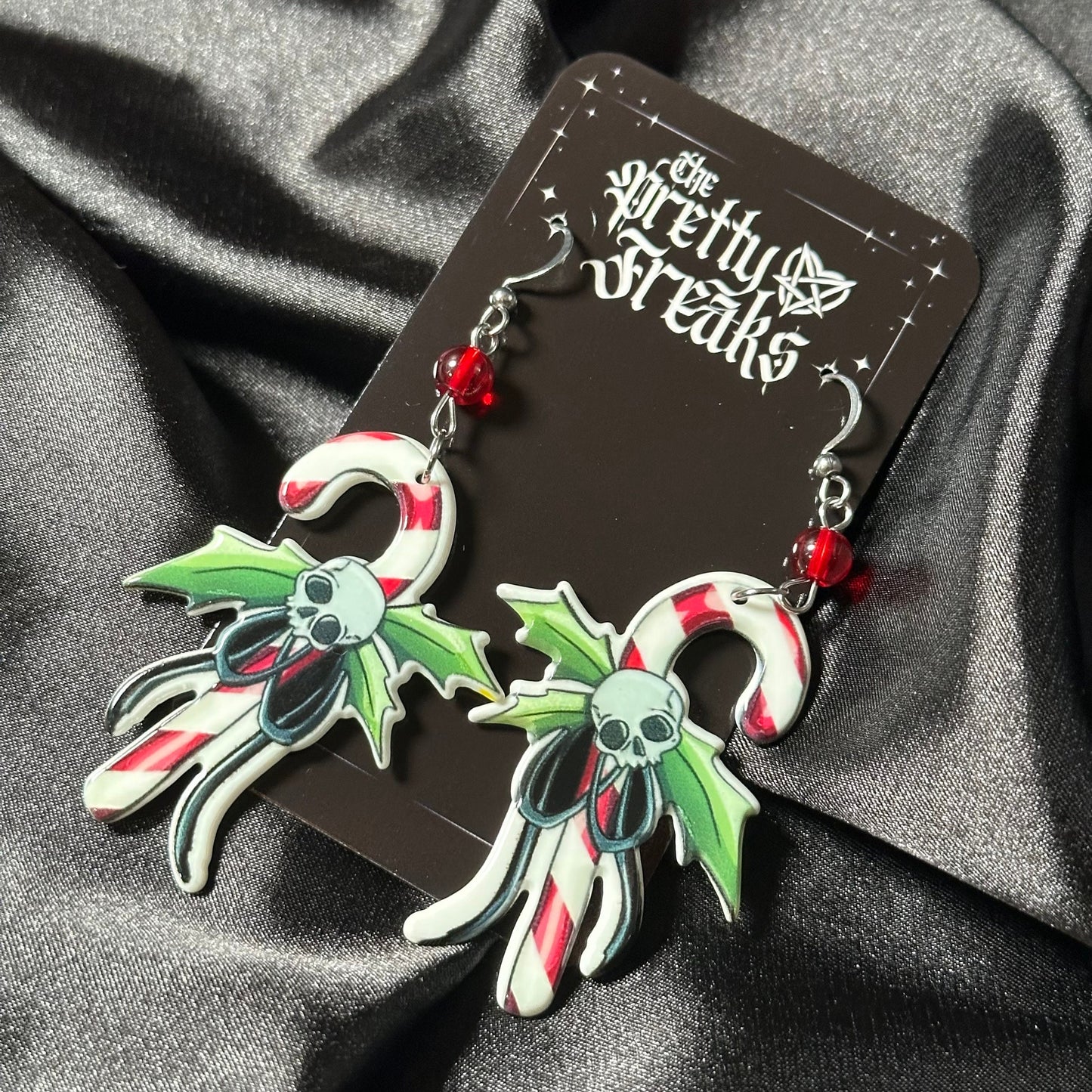 Skull Candy Cane Earrings