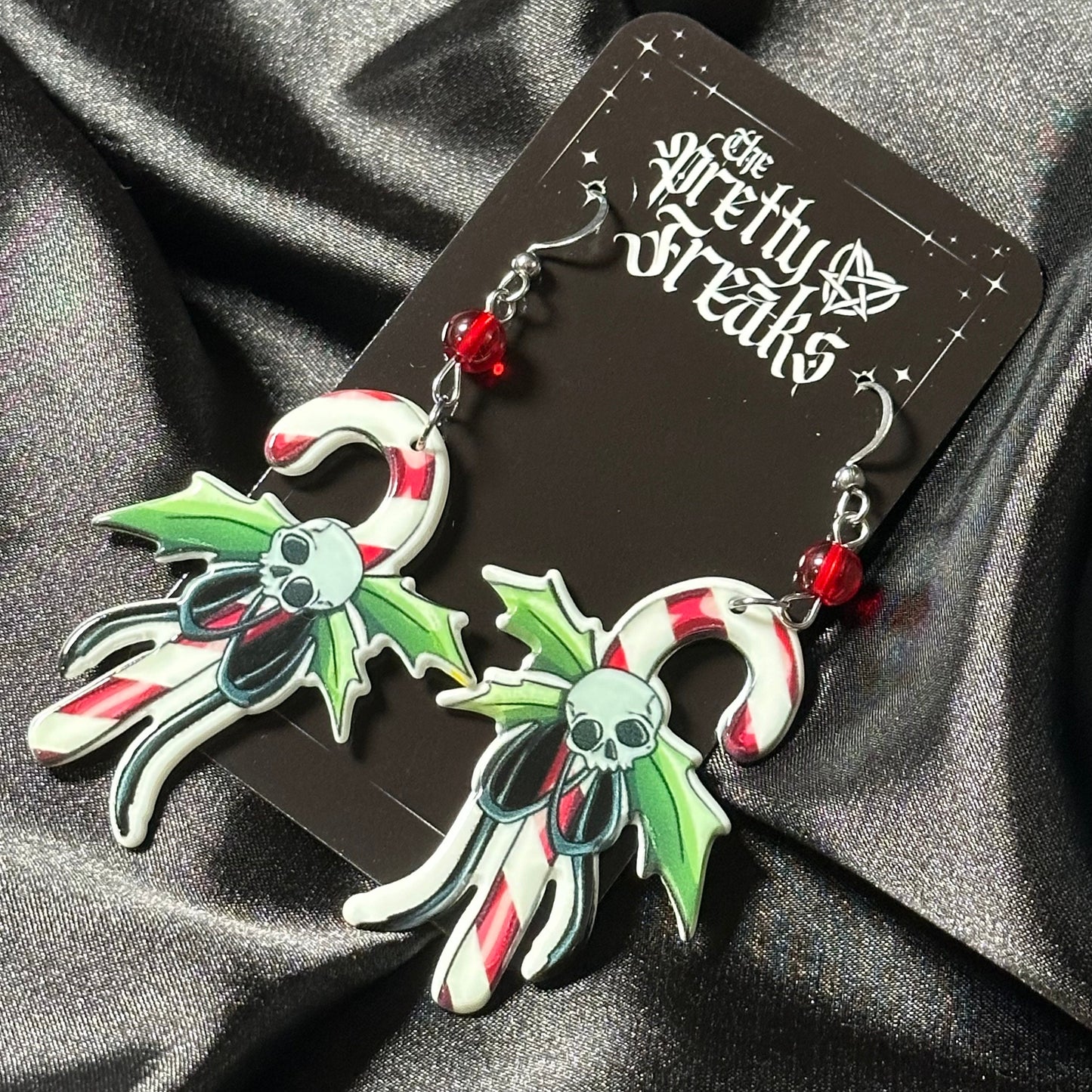 Skull Candy Cane Earrings