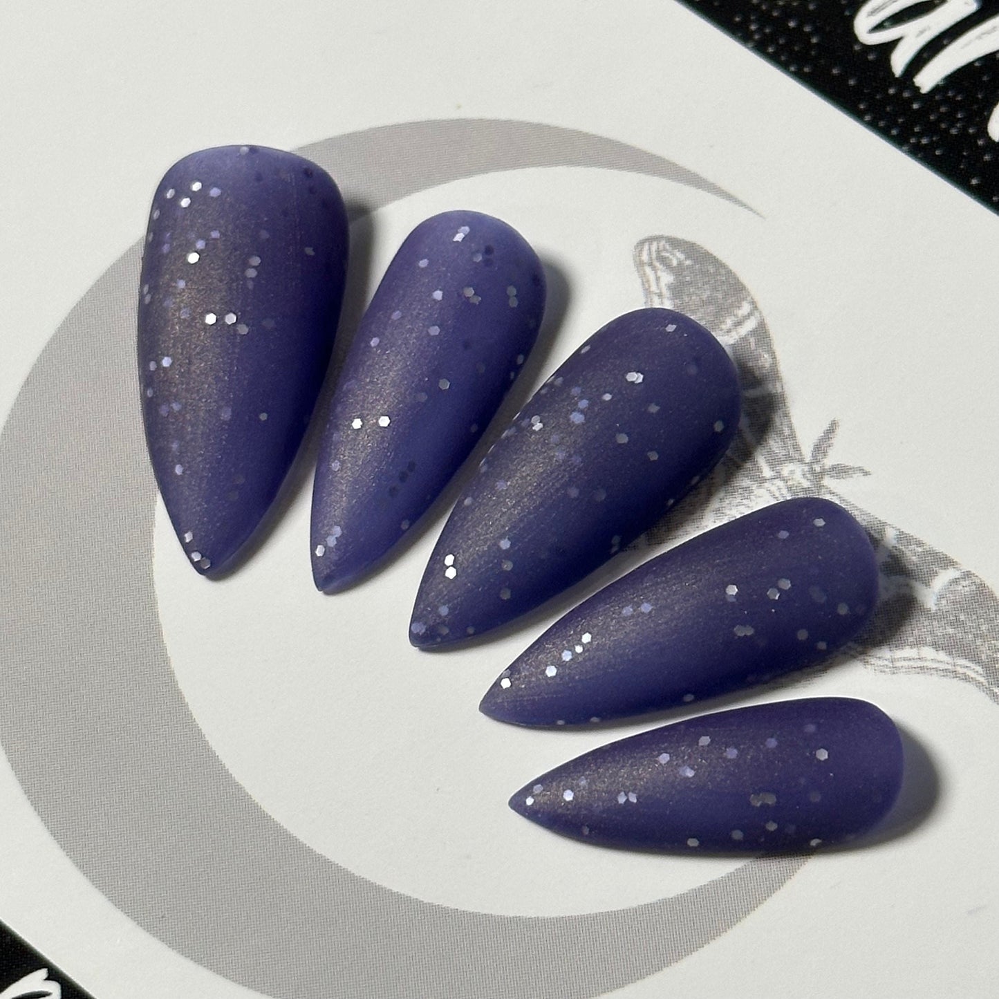 Siren’s Song, Mermaid Glitter, Purple & Green Thermal, Press On Nails, Basic Nails, Custom Gothic Nails, Witchy Nails, Reusable False Nails