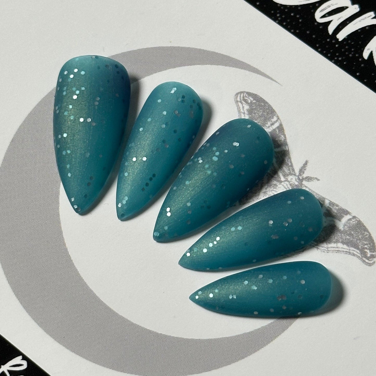 Siren’s Song, Mermaid Glitter, Purple & Green Thermal, Press On Nails, Basic Nails, Custom Gothic Nails, Witchy Nails, Reusable False Nails