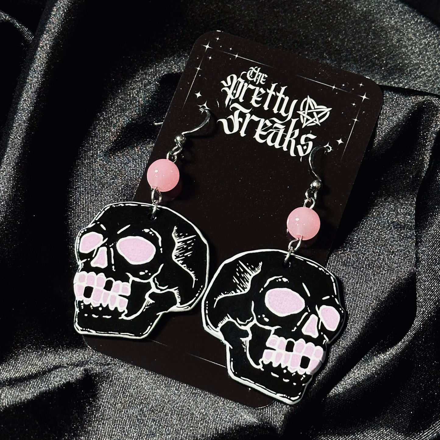 Pink Skull Earrings