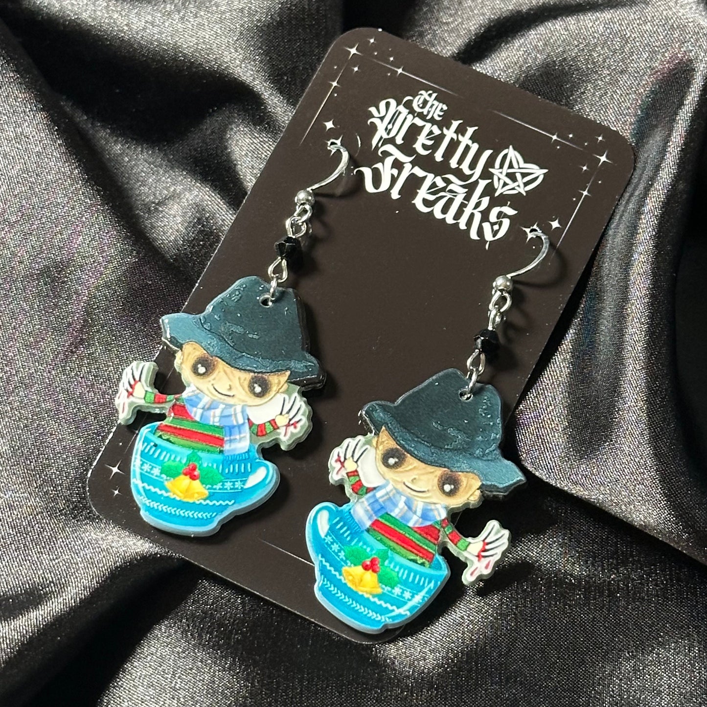 Freddy Horror Christmas Earrings