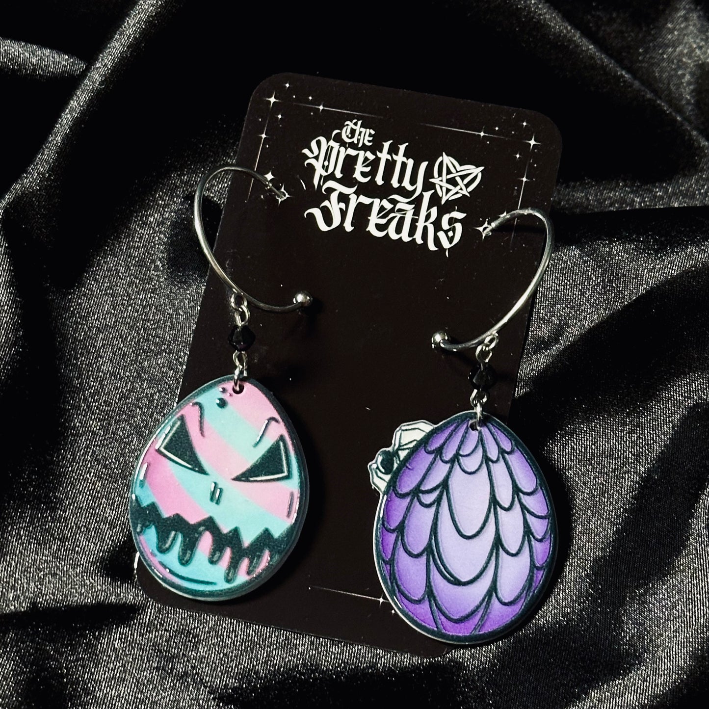 Gothic Easter Egg Hoop Earrings