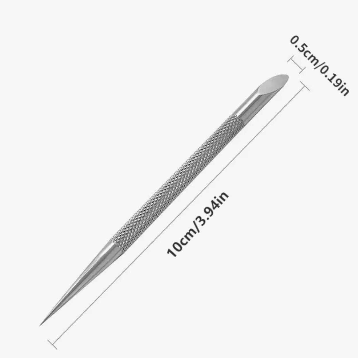 Stainless Steel Cuticle Pusher, Double Ended