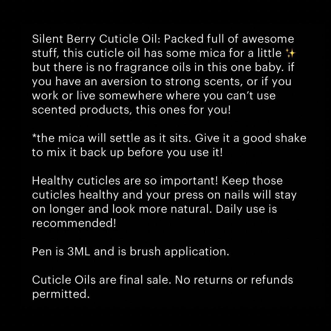 NEW! 3ml Silent Berry Cuticle Oil