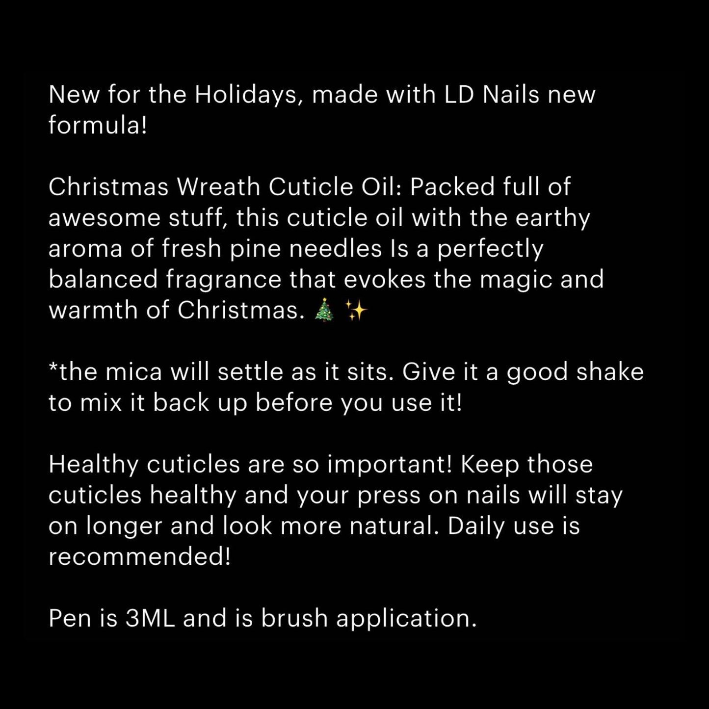 NEW! 3ML Christmas Wreath Cuticle Oil