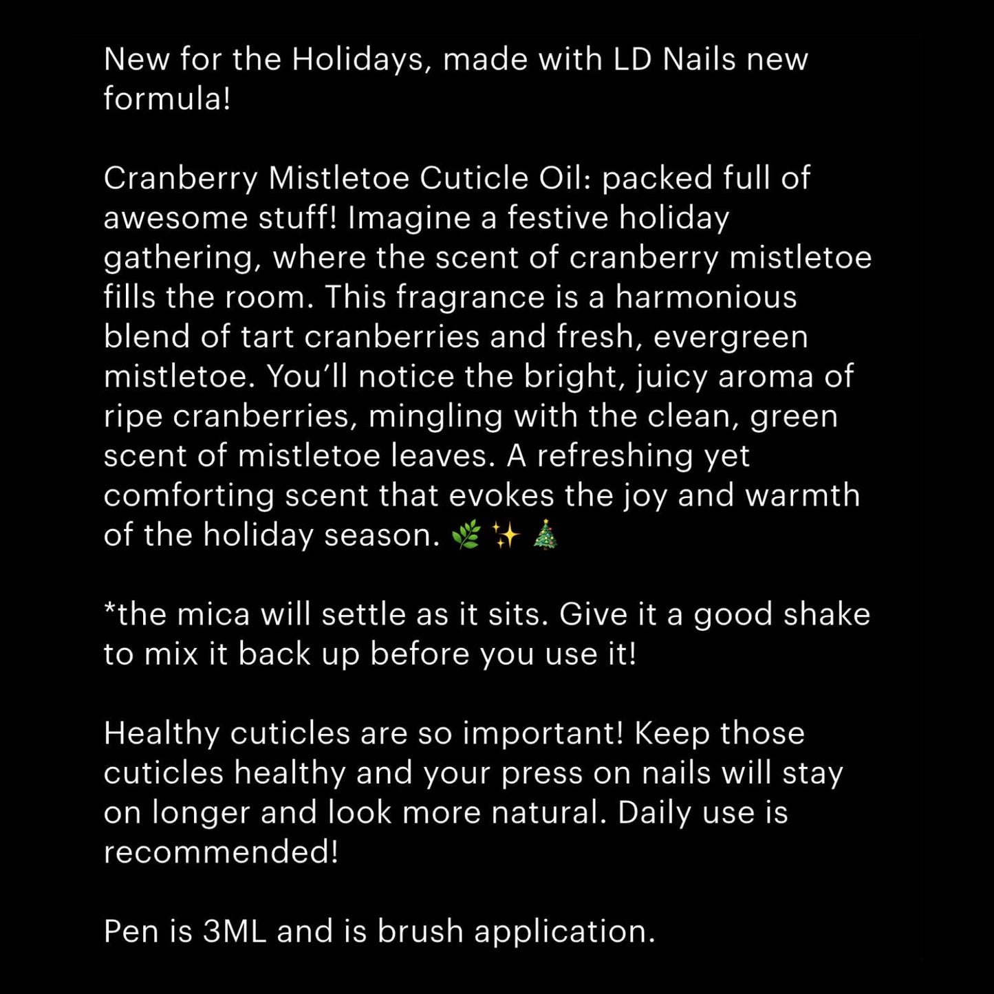 NEW! 3ML Cranberry Mistletoe Cuticle Oil
