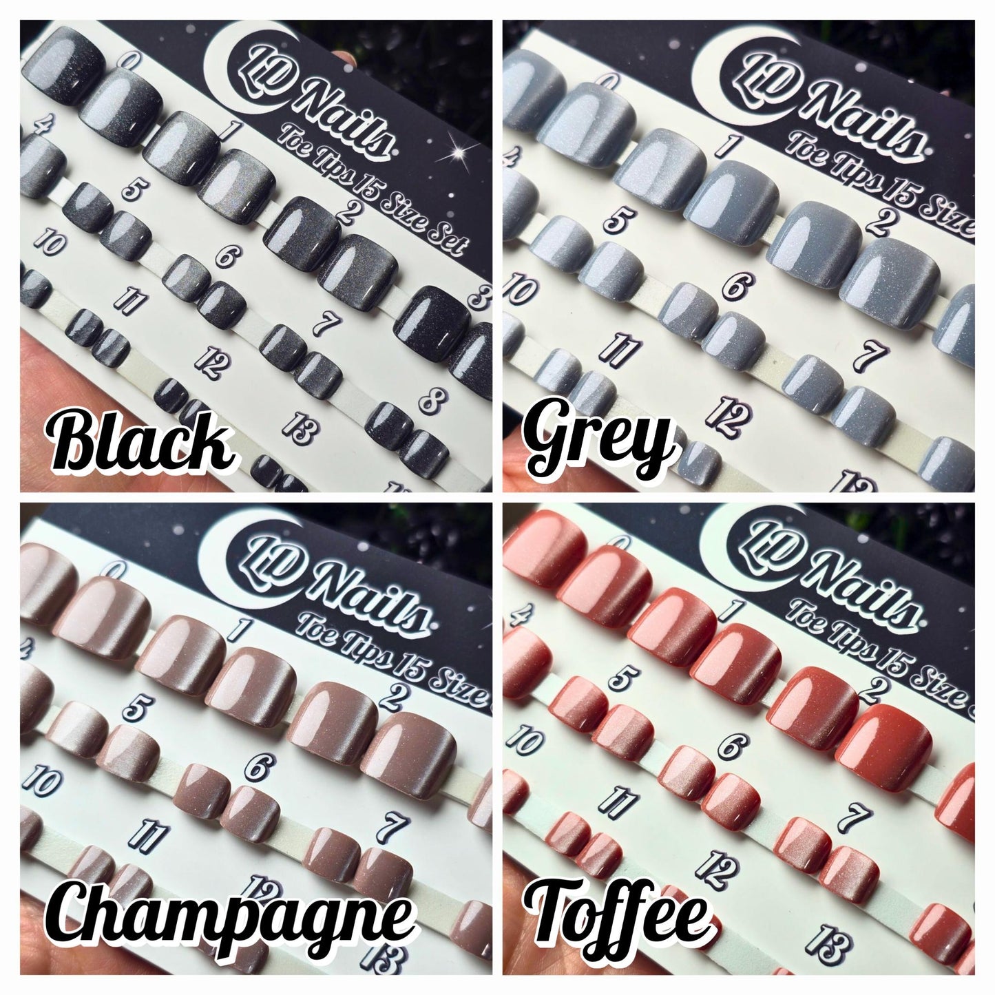 RTS Cat Eye Toe Tips, Toe Press On Nails, Colour Shift Toe Nails, Gothic Press Ons, Witchy Nails, Reusable False Nails, Alternative Nails