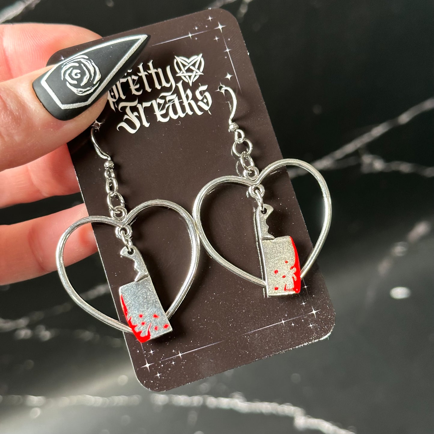 Heart & Bloody Cleaver Earrings