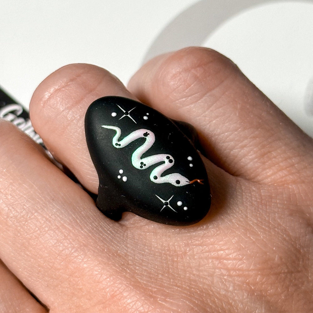 
                      
                        Hand Painted Witchy Celestial Snake Ring
                      
                    