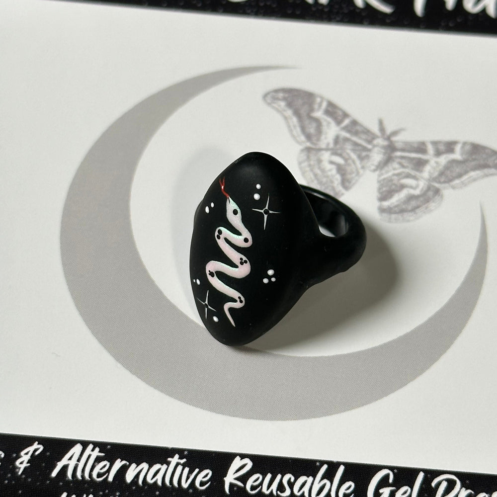 
                      
                        Hand Painted Witchy Celestial Snake Ring
                      
                    