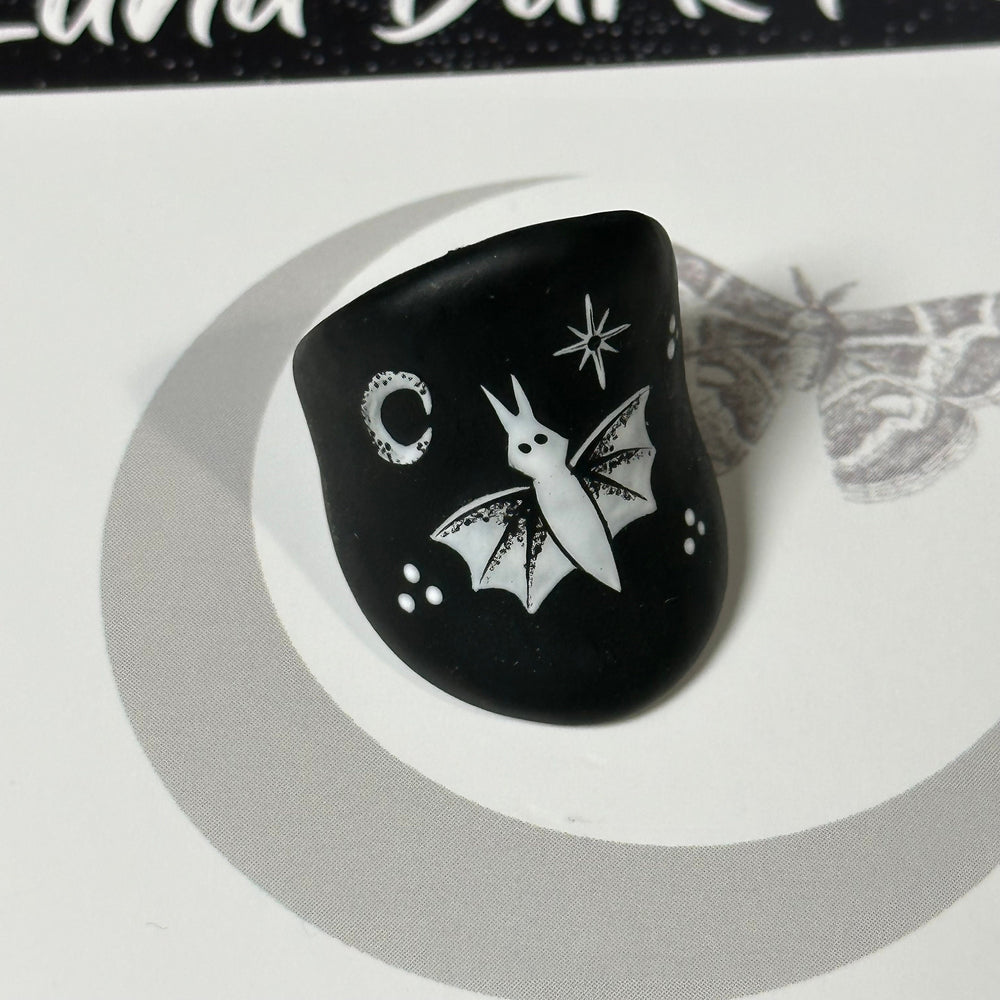 
                      
                        Hand Painted Gothic Halloween Bats Ring
                      
                    