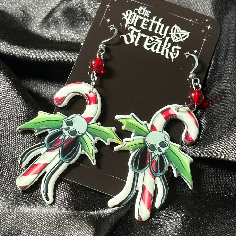 Skull Candy Cane Earrings