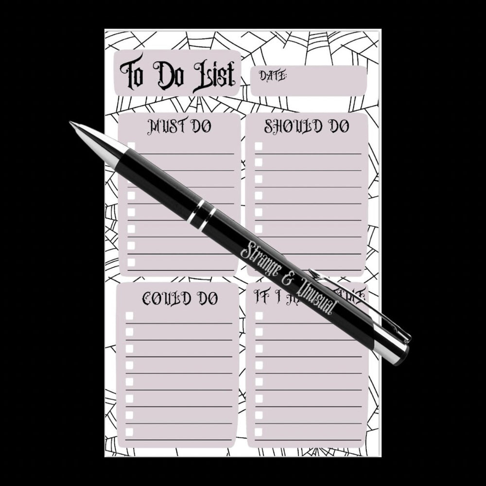 Goth To-Do List Planner, Productivity Notepad, Spooky Cute Goth Stationary, 50 Page To Do List, Spiderweb Stationary, Gothic Office Supplies