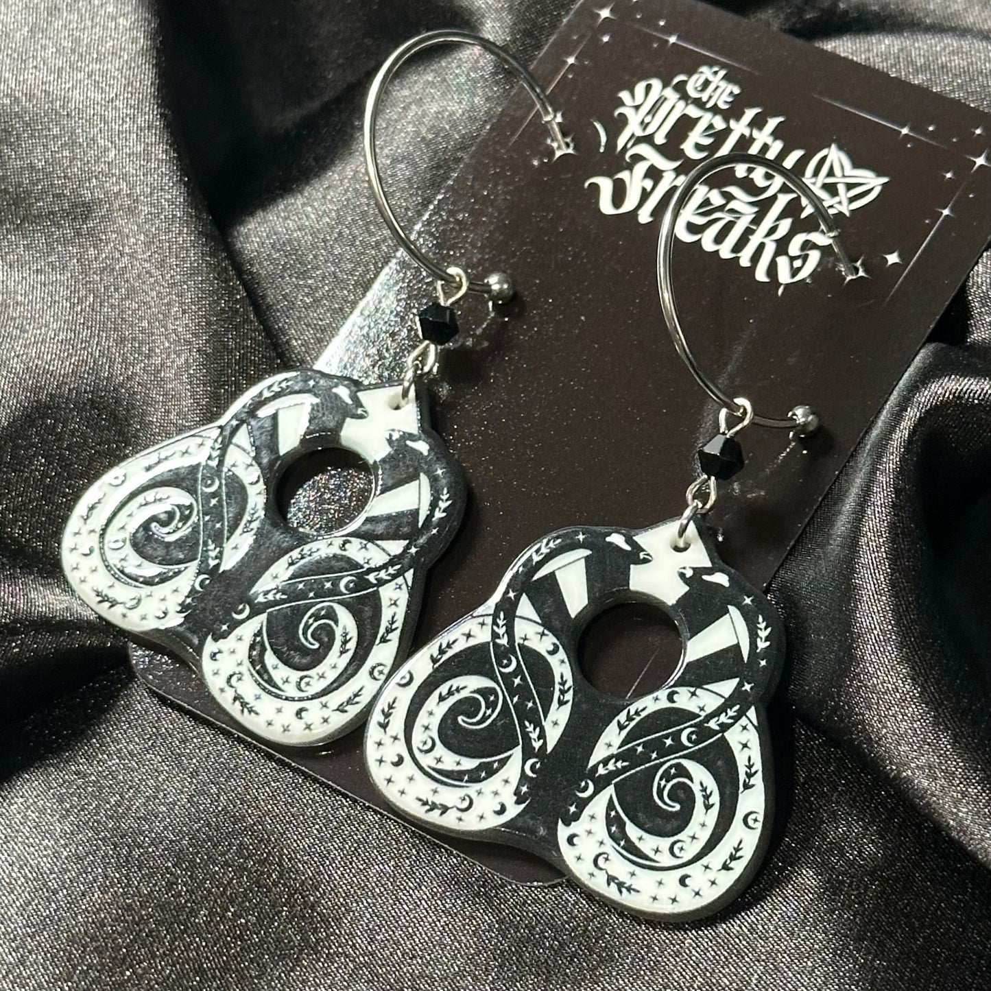 Sandworm Planchette Hoop Earrings,