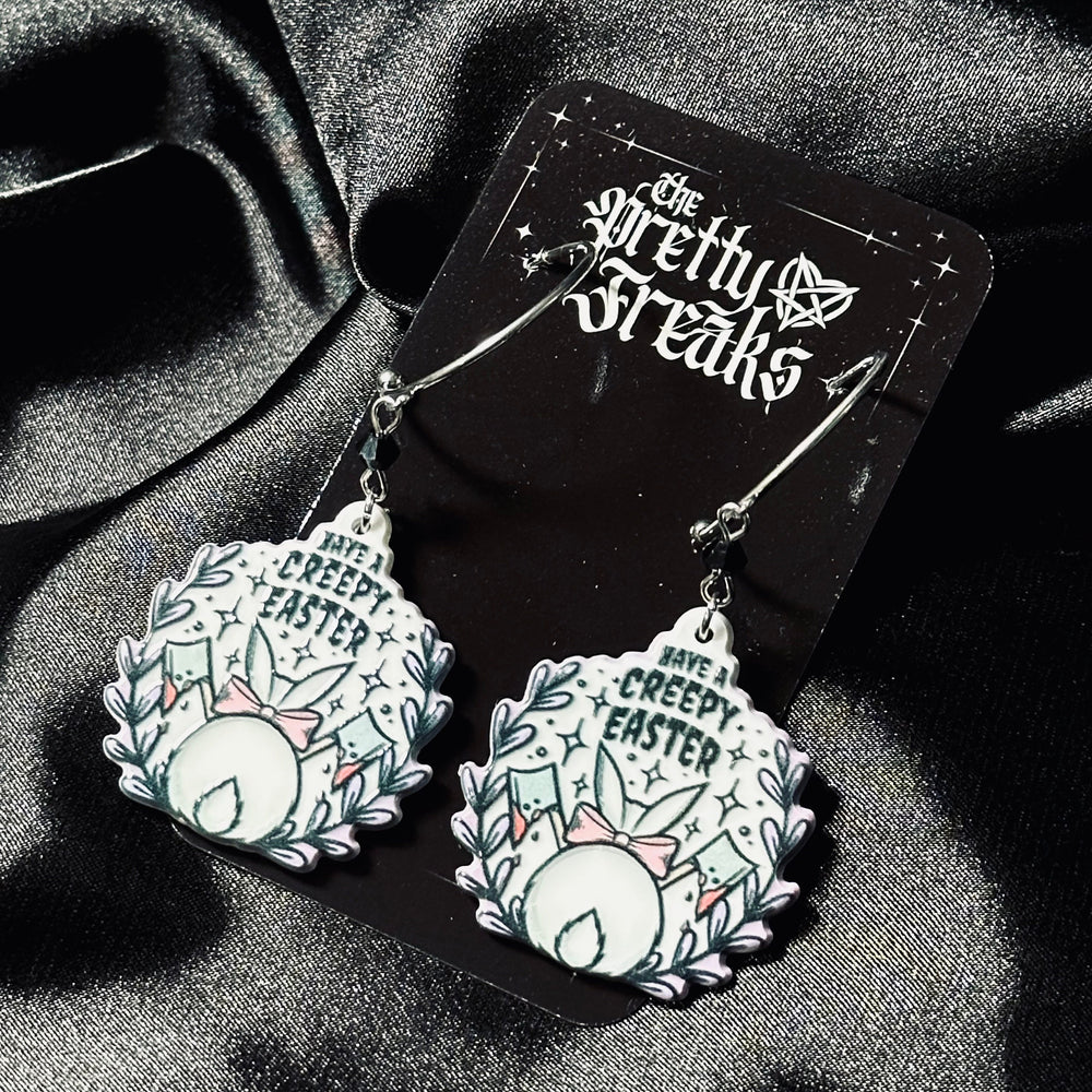 
                      
                        Gothic Creepy Easter Hoop Earrings
                      
                    