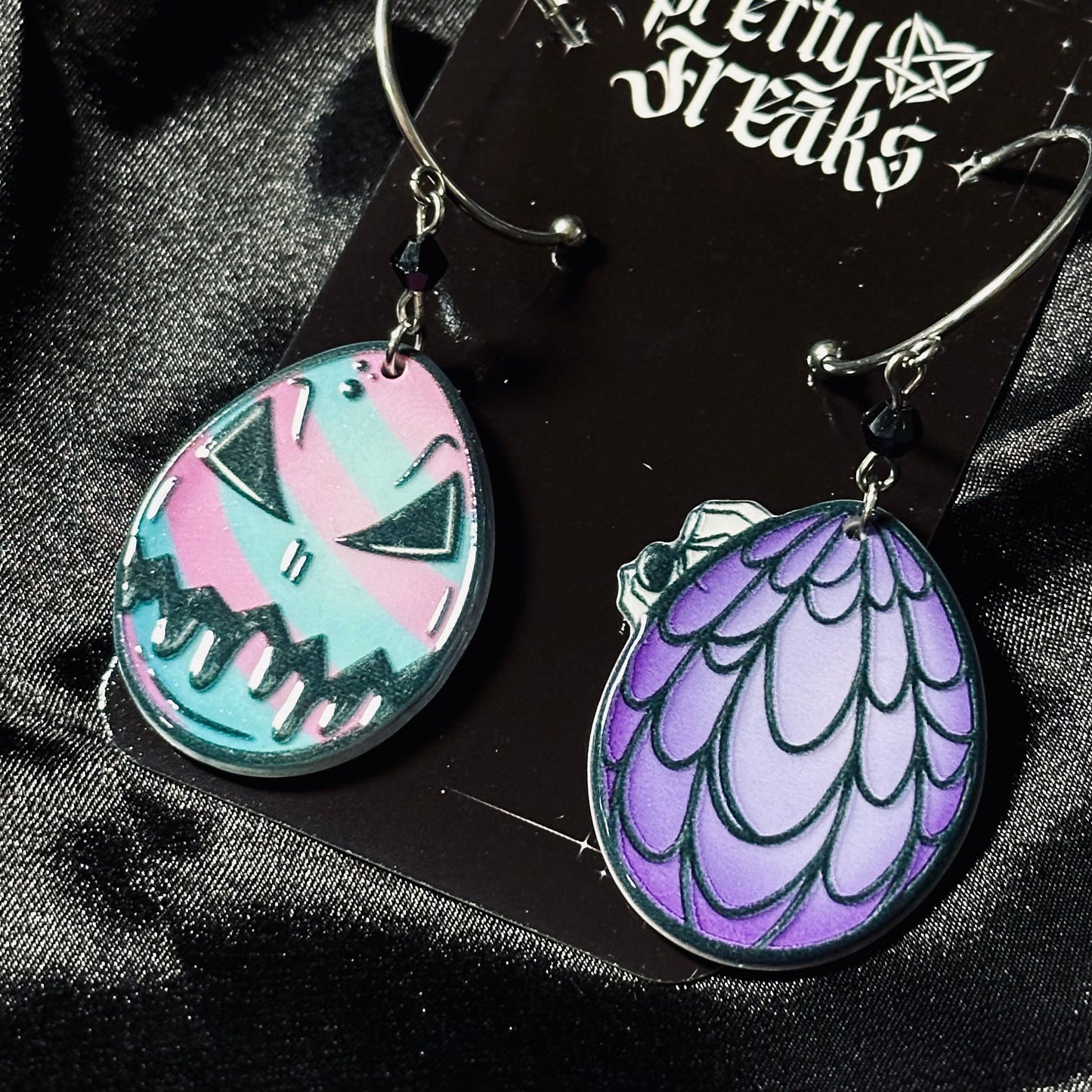 Gothic Easter Egg Hoop Earrings