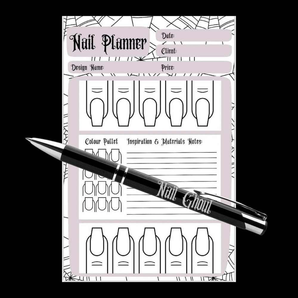 Gothic Nail Art Planner, 50 Pages Nail Design And Practice Template, Nail Design Pad, Nail Art Supplies, Spooky Cute Goth Stationary