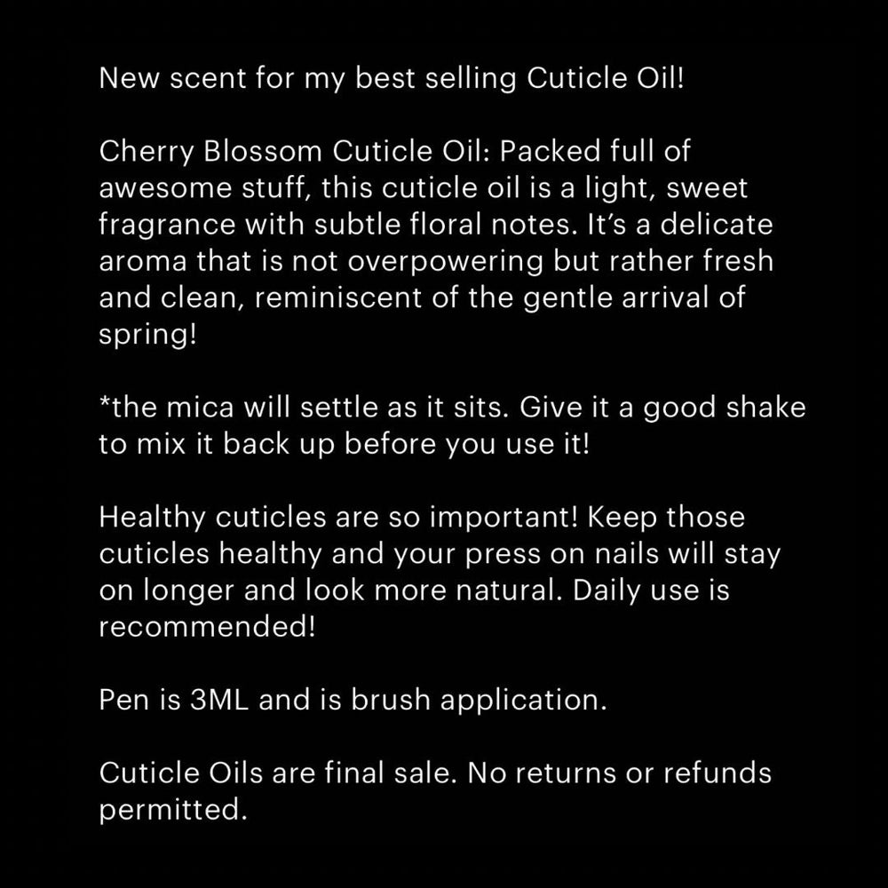 
                      
                        3ml Cherry Blossom Cuticle Oil
                      
                    