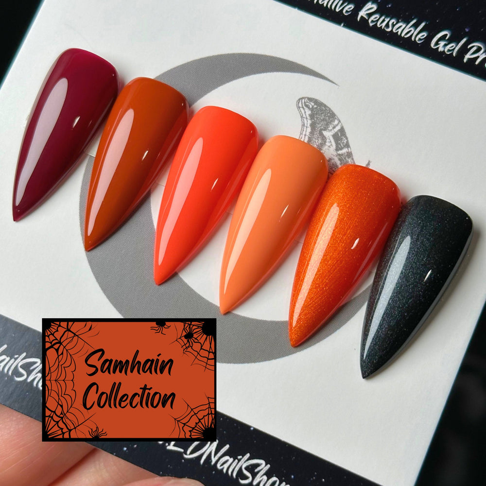 Samhain Collection, Halloween Nails, Fall Press On Nails, Basic Autumn Nails, Gothic Nails, Witchy Nails, Reusable False Nails