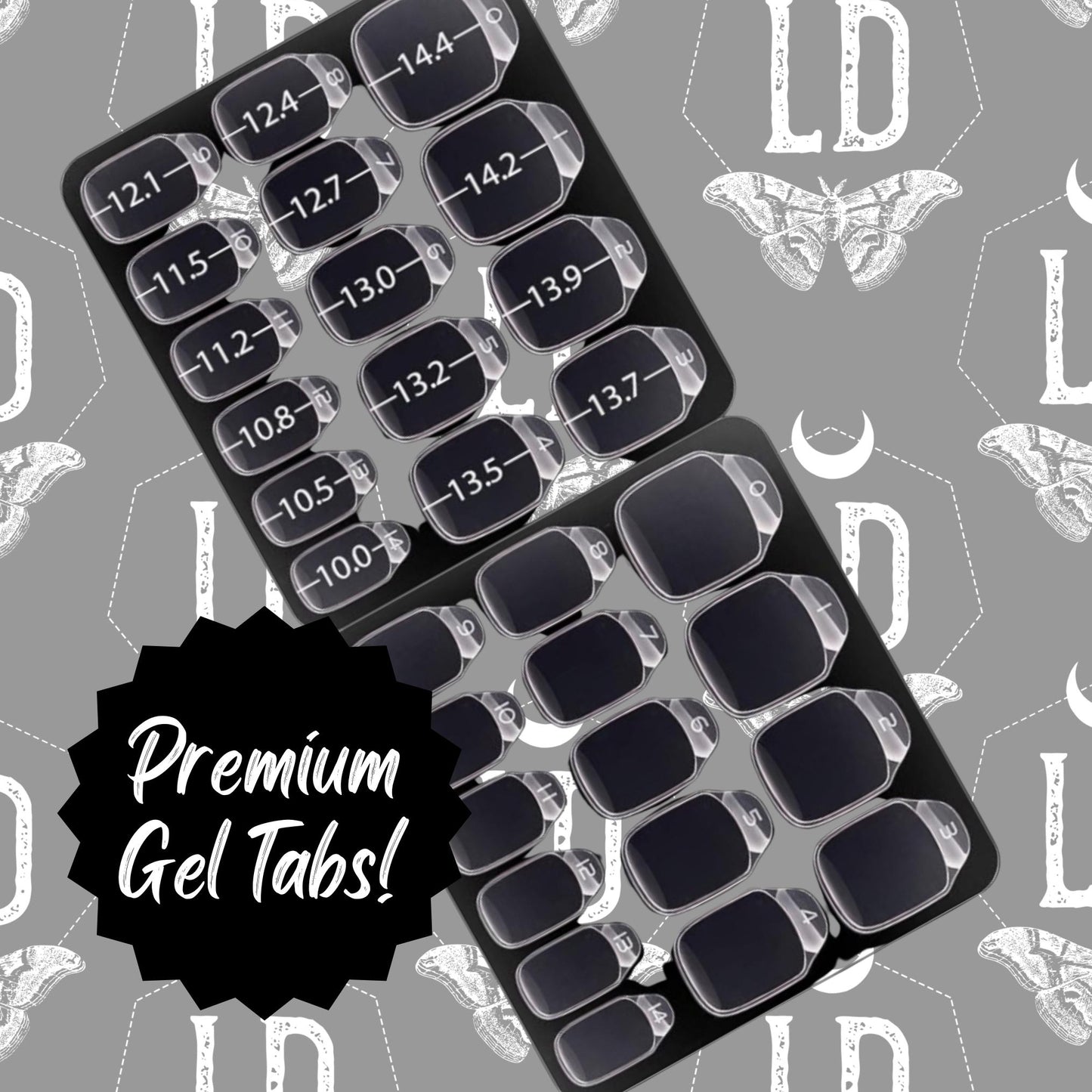 Premium Gel Tabs, Press On Nail Tabs, Gel Tab Adhesive, Gothic Nails, Witchy Nails, Goth Press Ons, Reusable False Nails, Glue On Nails