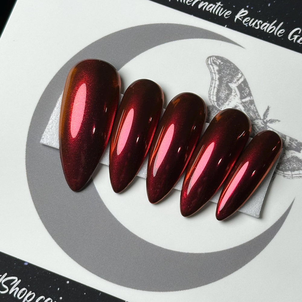 
                      
                        Bloodlust Chrome, Red Chrome Press On Nails, Chrome Nails, Gothic Nails, Witchy Nails, Basic Nails, Reusable False Nails
                      
                    