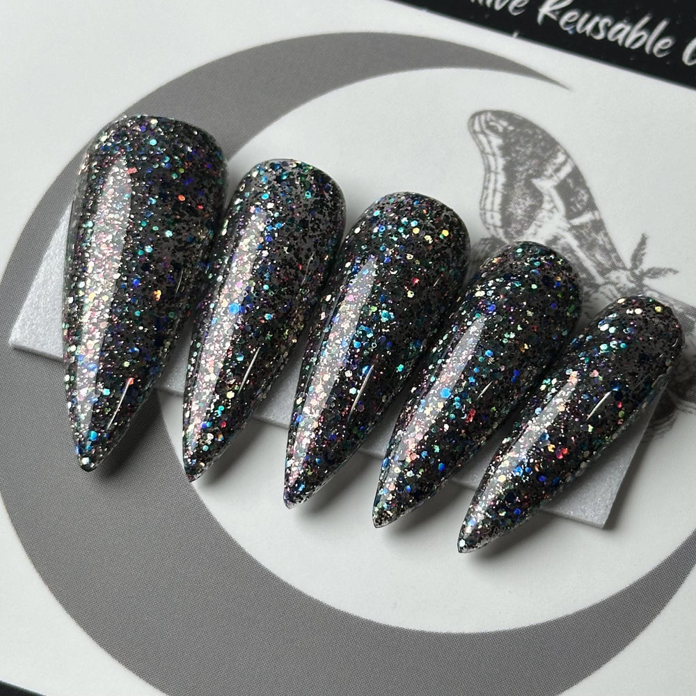 High Vibration, Party Nails, Winter Glitter Press On Nails, Basic Christmas Nails, Gothic Nails, Witchy Nails, Reusable False Nails