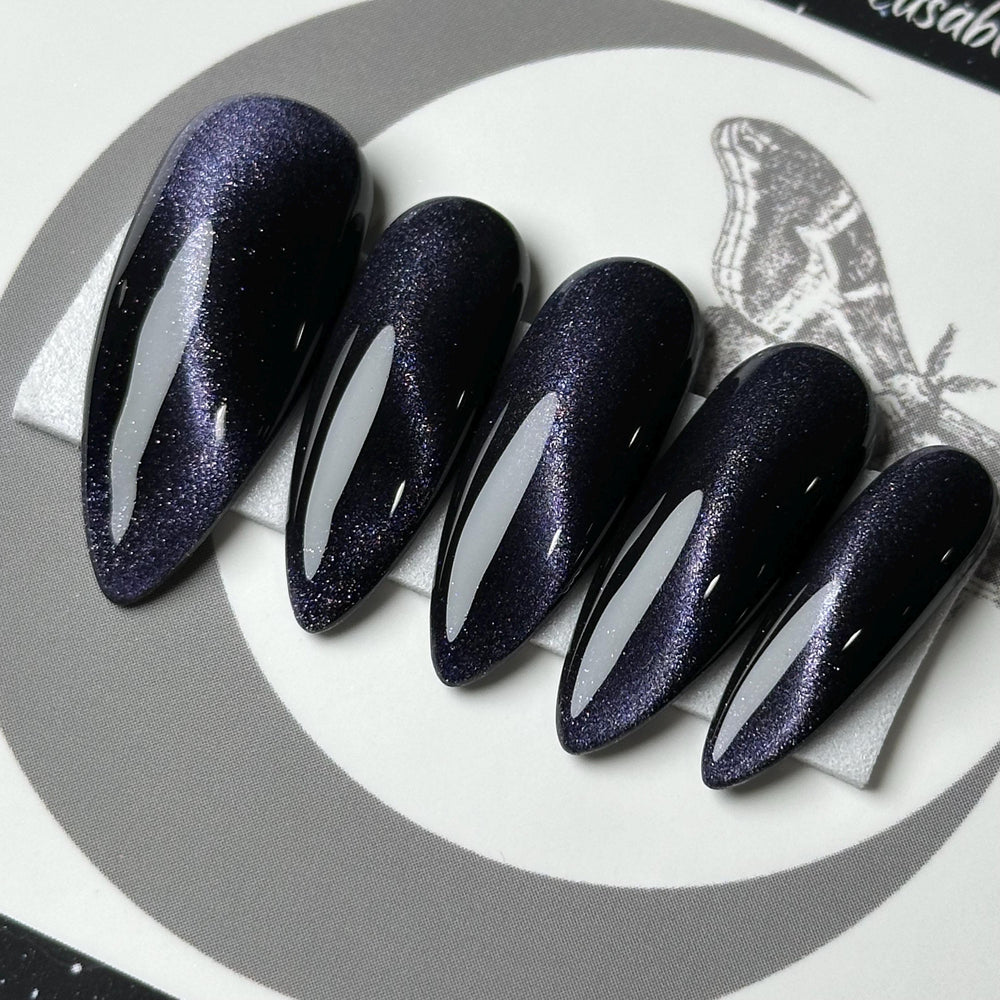 
                      
                        Midnight Cat Eye, Press On Nails, Colour Shift Nails, Cosplay Nails, Gothic Press Ons, Witchy Nails, Reusable False Nails, Alternative Nail
                      
                    