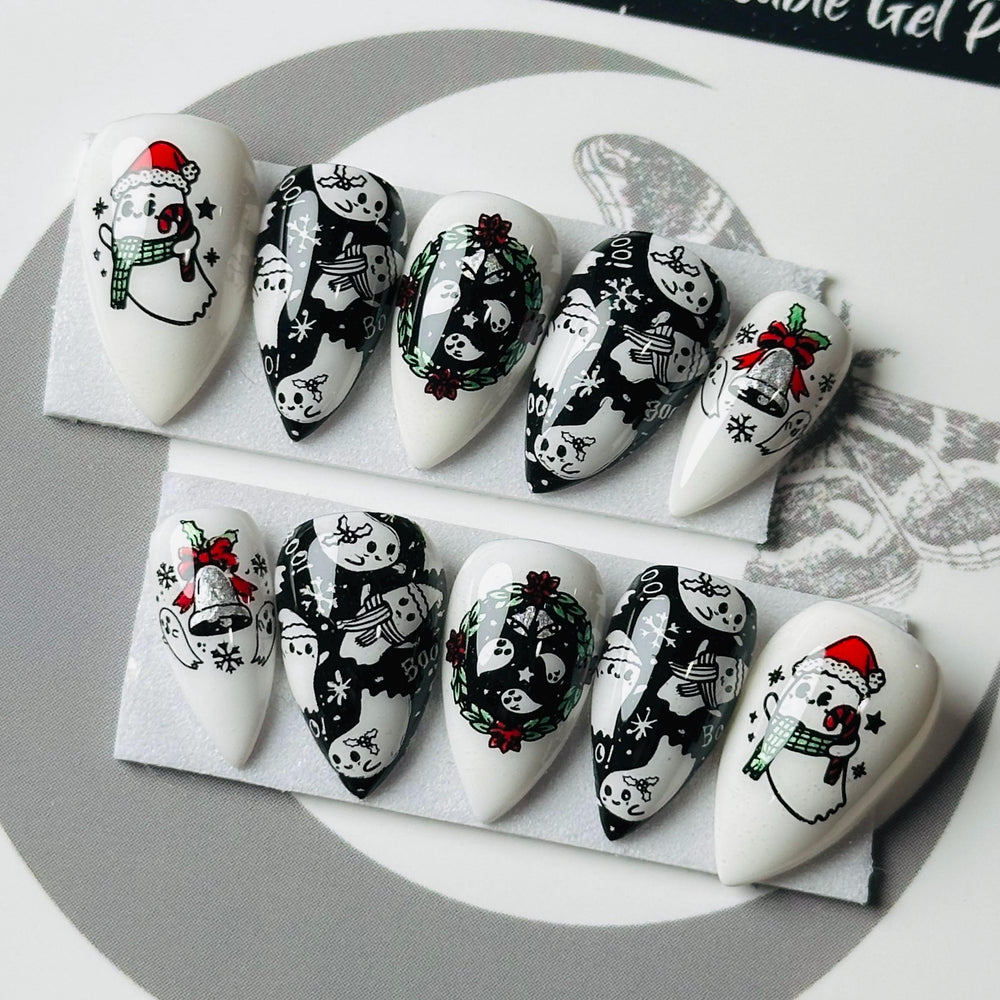 
                      
                        Pastel Goth Christmas Press On Nails, Christmas Spirits Nails, Purple Ghost and Webs Creepmas Nails, Spooky Christmas, Reusable False Nails
                      
                    