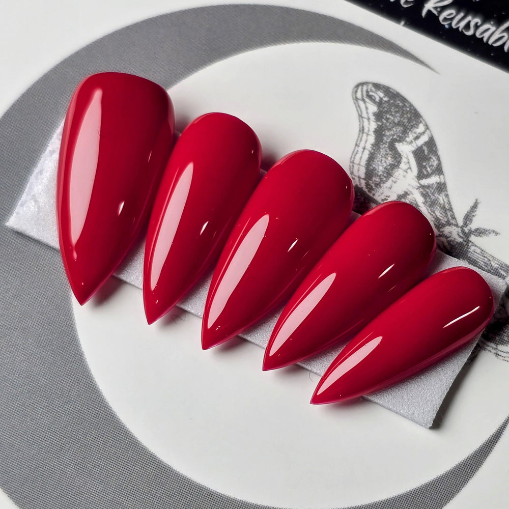 
                      
                        BSG Valentine, Crimson Red Press On Nails, Simple Nails, Basic Nails, Witchy Nails, Gothic Nails, Minimalist Nails, Reusable False Nails
                      
                    