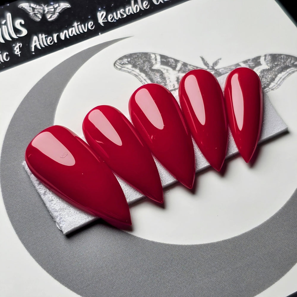 
                      
                        BSG Valentine, Crimson Red Press On Nails, Simple Nails, Basic Nails, Witchy Nails, Gothic Nails, Minimalist Nails, Reusable False Nails
                      
                    