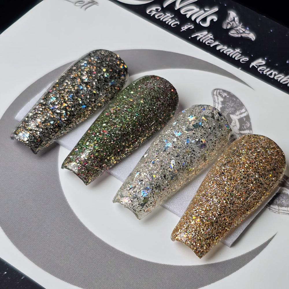 
                      
                        Merry & Bright Collection, Winter Glitter Press On Nails, Basic Winter Nails, Gothic Nails, Witchy Nails, Reusable False Nails
                      
                    