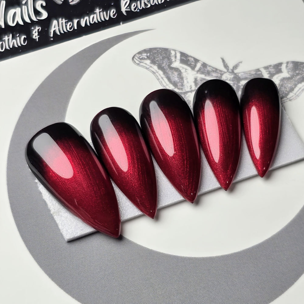 
                      
                        Crimson Reverse Ombré, Red and Black Gothic Press On Nails, Glitter Nails, Reusable False Nails, Fake Nails, Press-on Nails, Glue-on Nails
                      
                    