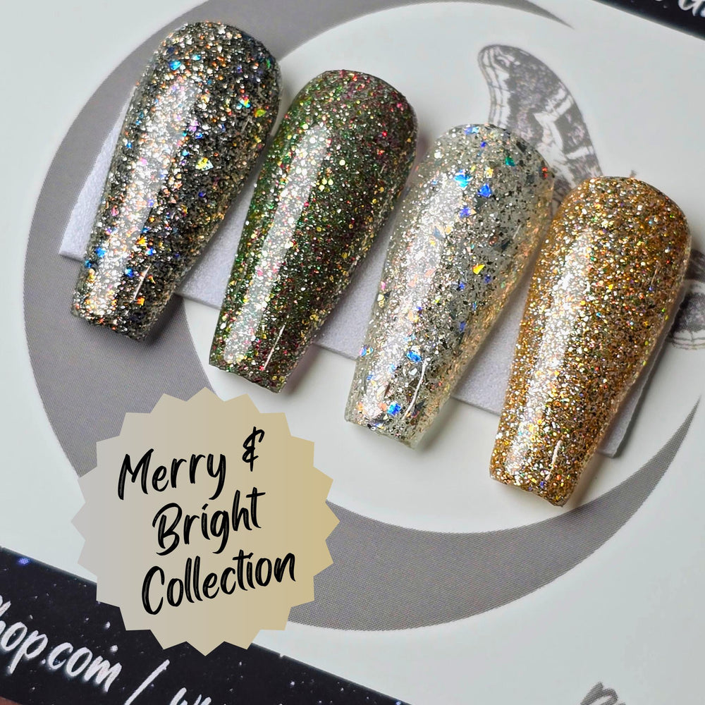 Merry & Bright Collection, Winter Glitter Press On Nails, Basic Winter Nails, Gothic Nails, Witchy Nails, Reusable False Nails