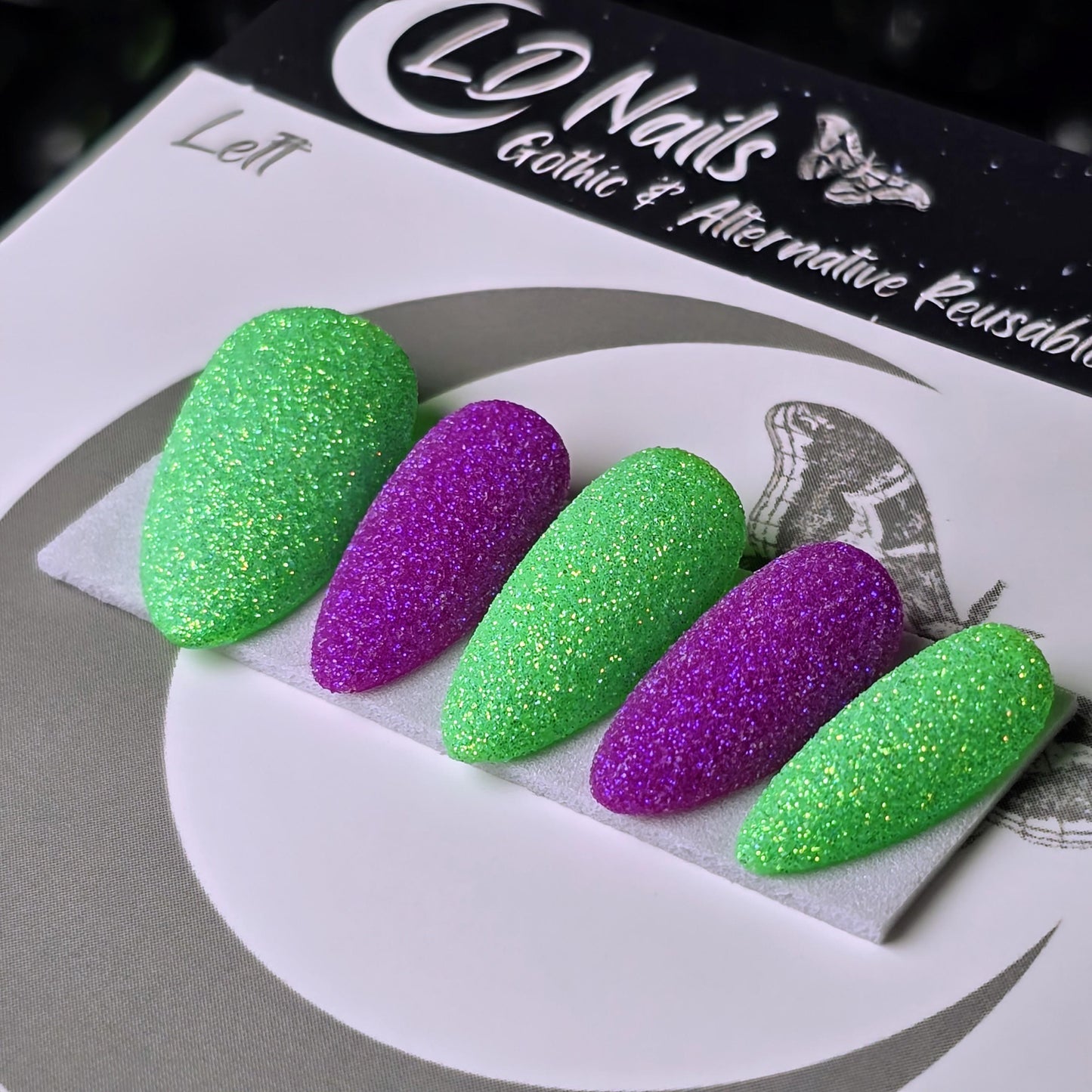 Neon Sugar, Gothic Nails, PRESS ON NAILS, Gothic Nails, Witchy Nails, Basic Nails, Reusable False Nails, Alternative Nails