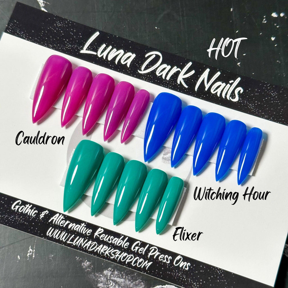
                      
                        BEWITCHED V3 Halloween Color Shift, Thermal Press On Nails, Gothic Nails, Witchy Nails, Basic Nails, Reusable False Nails, Alternative Nails
                      
                    