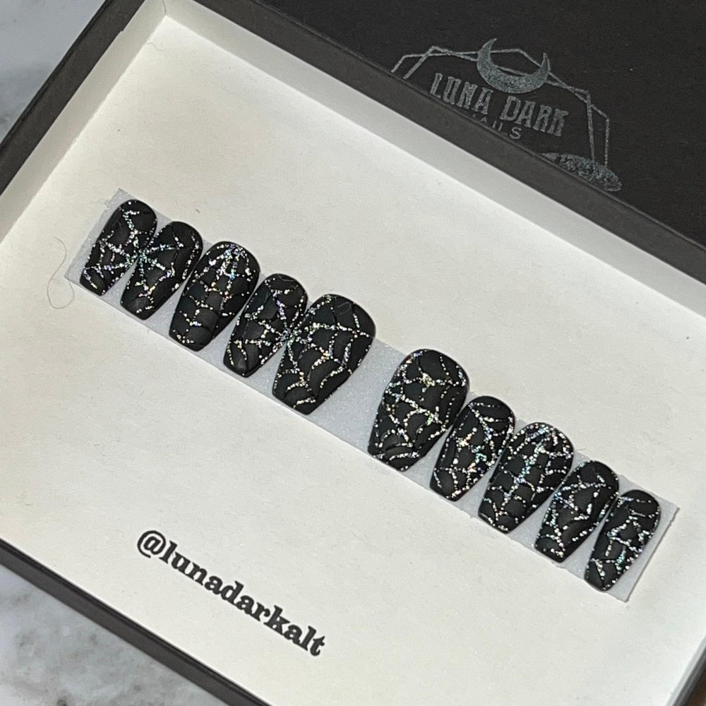 
                      
                        Black On Black: Flash Glitter Webs
                      
                    