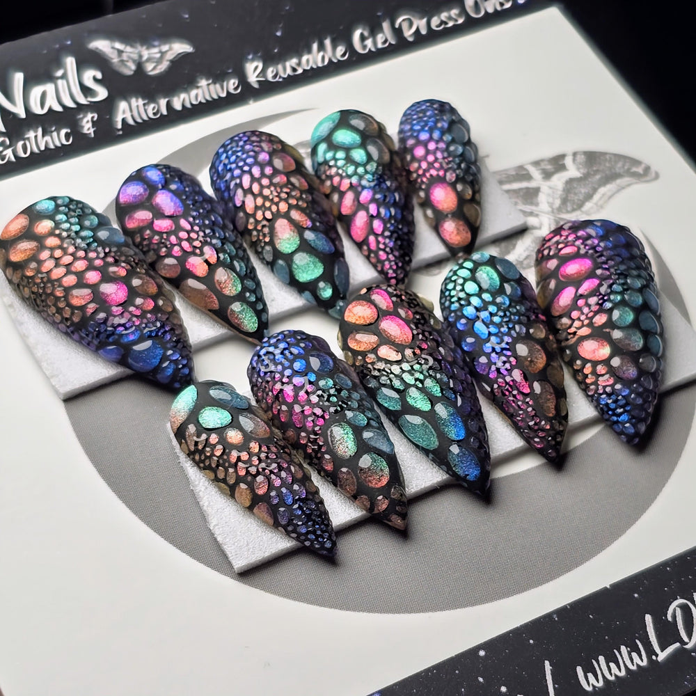 
                      
                        3D Textured Dragon Scale Nails
                      
                    