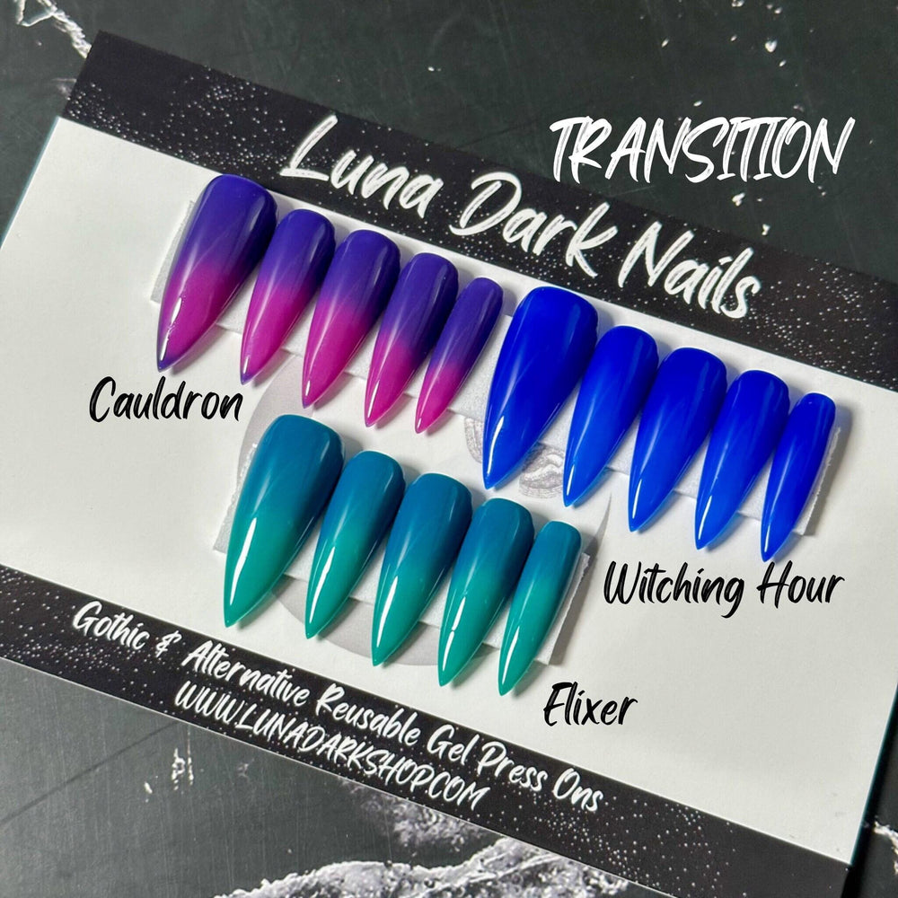 
                      
                        BEWITCHED V3 Halloween Color Shift, Thermal Press On Nails, Gothic Nails, Witchy Nails, Basic Nails, Reusable False Nails, Alternative Nails
                      
                    