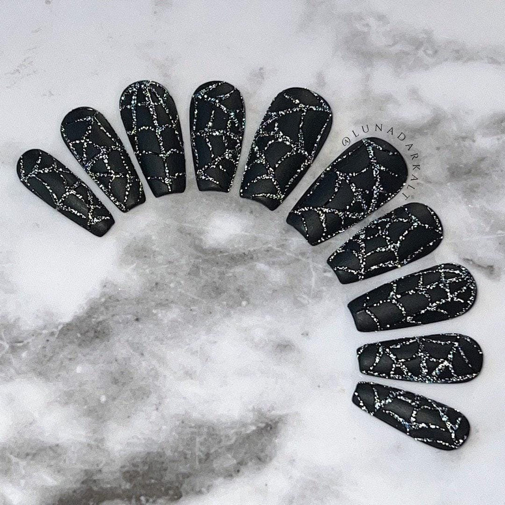 
                      
                        Black On Black: Flash Glitter Webs
                      
                    