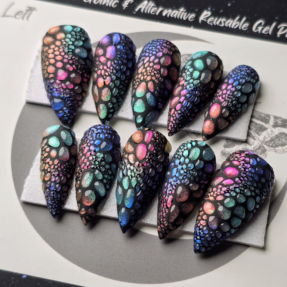 
                      
                        3D Textured Dragon Scale Nails
                      
                    