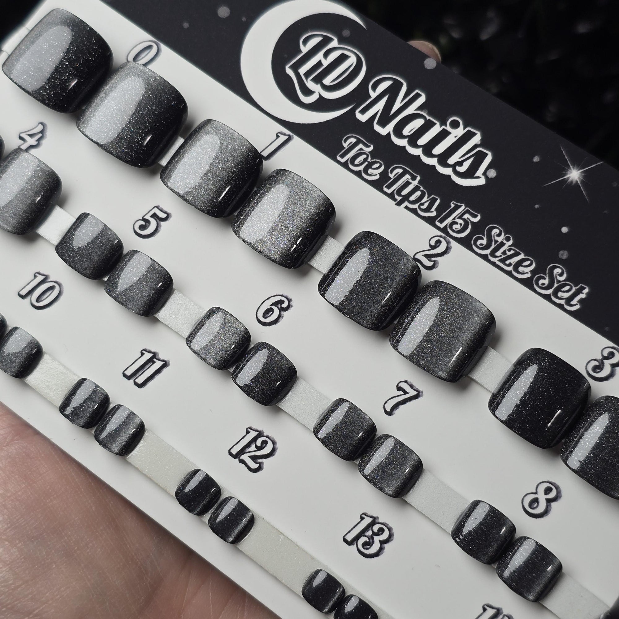 RTS Cat Eye Toe Tips, Toe Press On Nails, Colour Shift Toe Nails, Gothic Press Ons, Witchy Nails, Reusable False Nails, Alternative Nails