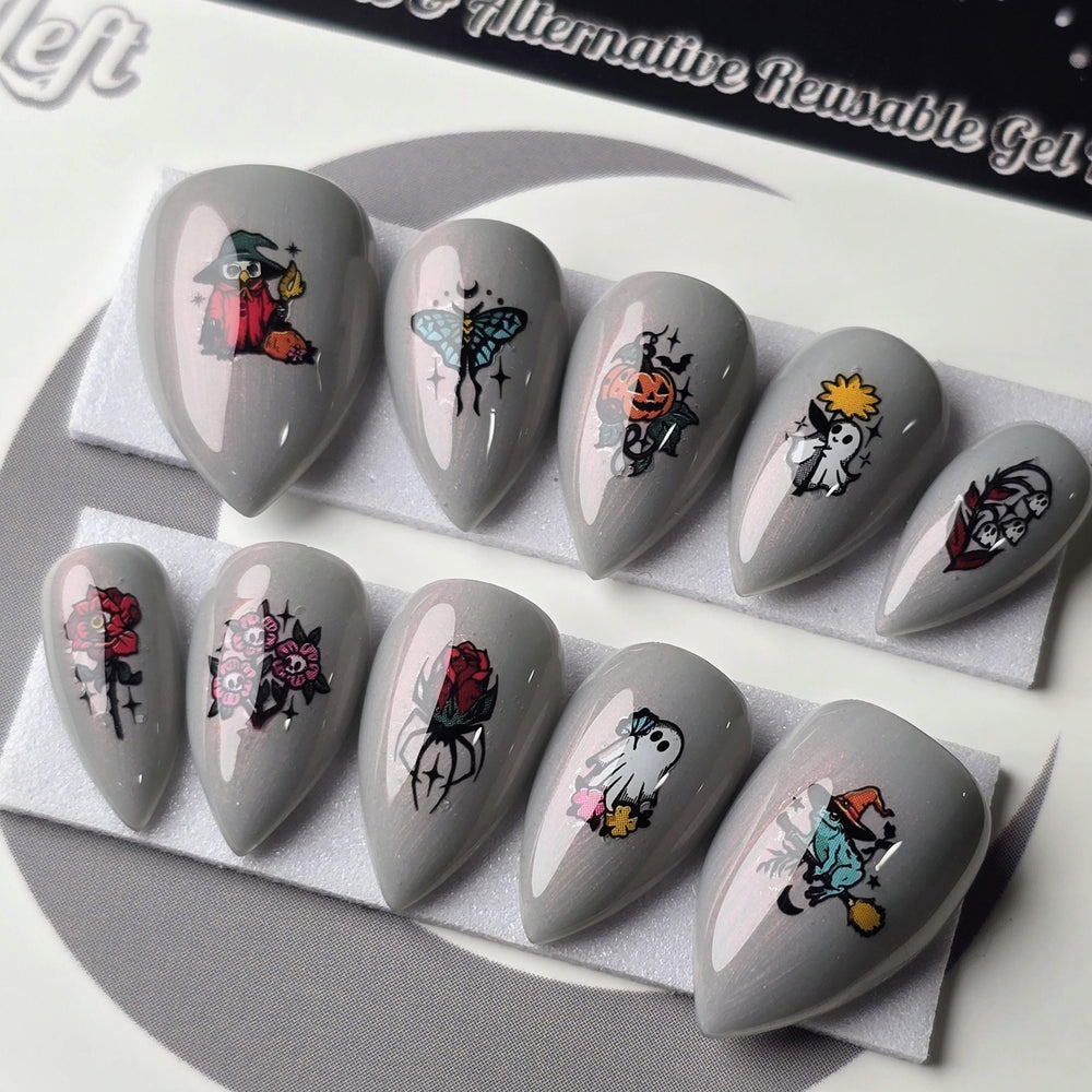 
                      
                        Ghoulish Garden, Gothic Halloween Press On Nails, Spooky Cute Press Ons
                      
                    