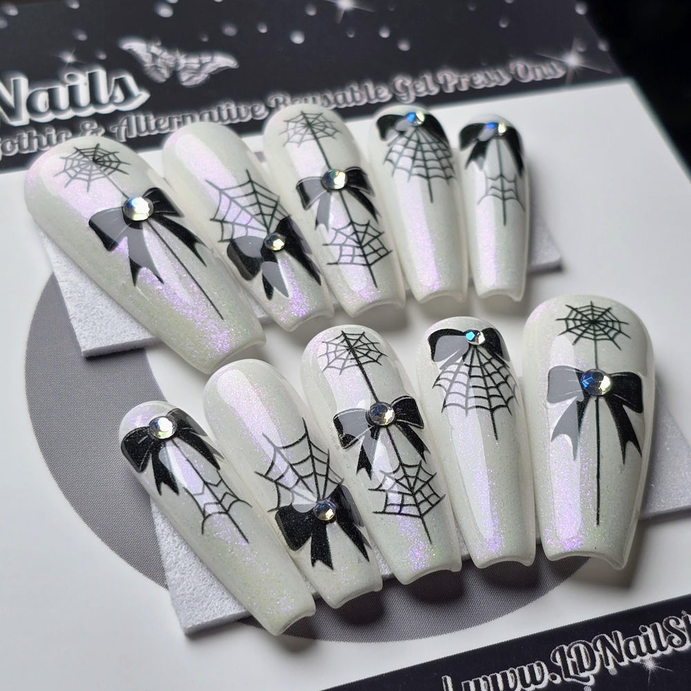 
                      
                        Darling Darkling - Crypt Couture, Gothic Vamp Spiderweb Nails, Gothic Halloween Press On Nails
                      
                    