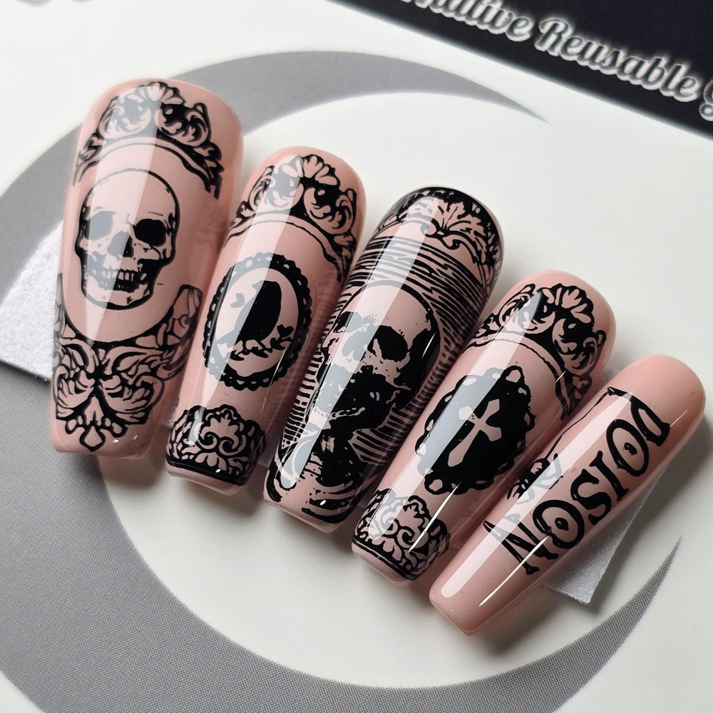 
                      
                        Poisoned Portraits - Crypy Couture, Gothic Victorian Press On Nails, Gothic Halloween Press Ons
                      
                    
