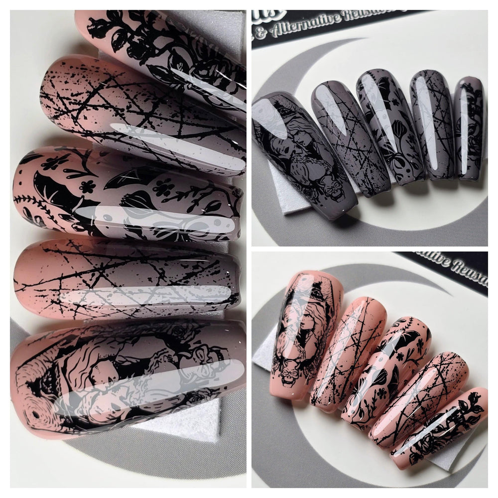 
                      
                        Bloodthorn - Crypy Couture, Gothic Vampire Press On Nails, Gothic Halloween Thermal Press Ons
                      
                    