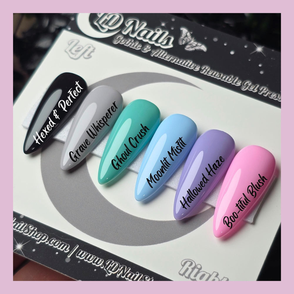 
                      
                        Cute & Cursed Coord Basic Press On Nails, Pastel Goth Halloween Press Ons, Witchy Spooky Nails
                      
                    