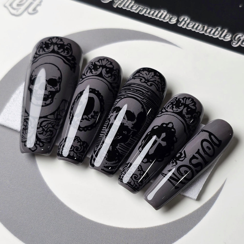 
                      
                        Poisoned Portraits - Crypy Couture, Gothic Victorian Press On Nails, Gothic Halloween Press Ons
                      
                    